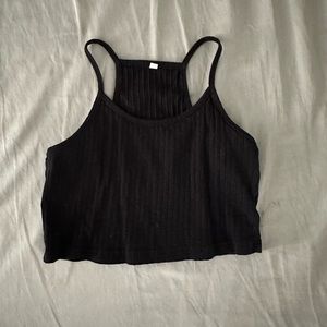 Black Ribbed Tank Top